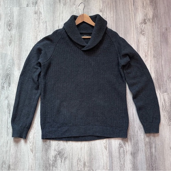 Marc Anthony Charcoal Shawl Collar Wool Blend Sweater XL - Picture 2 of 8